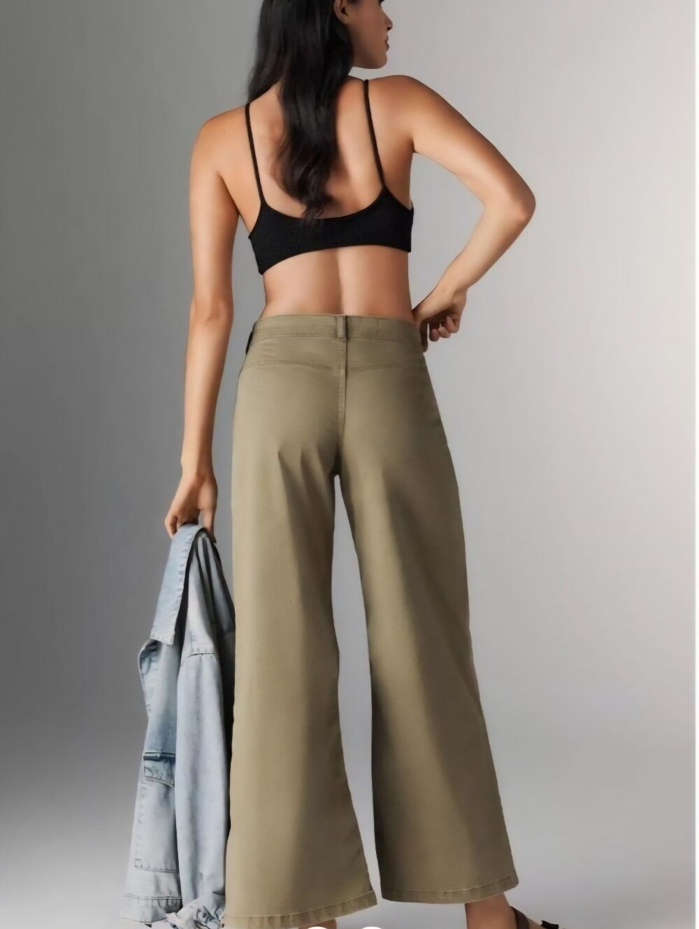Pilcro Wide-leg Olive Green Pants Size 29 - Picture 2 of 9